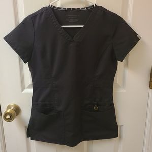 Heartsoul V-Neck Scrub Top Black XXS